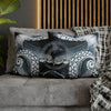 Blue Octopus Kraken Tentacles Watercolor Dark Art Spun Polyester Square Pillow Case Home Decor