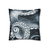 Blue Octopus Kraken Tentacles Watercolor Dark Art Spun Polyester Square Pillow Case Home Decor