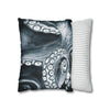 Blue Octopus Kraken Tentacles Watercolor Dark Art Spun Polyester Square Pillow Case Home Decor