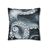 Blue Octopus Kraken Tentacles Watercolor Dark Art Spun Polyester Square Pillow Case Home Decor
