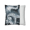 Blue Octopus Kraken Tentacles Watercolor Dark Art Spun Polyester Square Pillow Case Home Decor