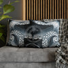 Blue Octopus Kraken Tentacles Watercolor Dark Art Spun Polyester Square Pillow Case Home Decor