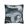 Blue Octopus Kraken Tentacles Watercolor Dark Art Spun Polyester Square Pillow Case Home Decor