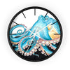 Blue Octopus Retro Ink Art Wall Clock Black / White 10 Home Decor