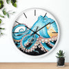 Blue Octopus Retro Ink Art Wall Clock Home Decor