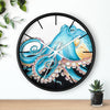 Blue Octopus Retro Ink Art Wall Clock Home Decor