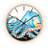 Blue Octopus Retro Ink Art Wall Clock Home Decor