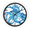 Blue Octopus Tentacles Dance Ink Art Wall Clock Black / 10 Home Decor