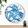Blue Octopus Tentacles Dance Ink Art Wall Clock Home Decor