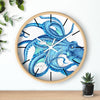 Blue Octopus Tentacles Dance Ink Art Wall Clock Home Decor