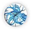 Blue Octopus Tentacles Dance Ink Art Wall Clock Home Decor