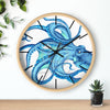 Blue Octopus Tentacles Dance Ink Art Wall Clock Home Decor