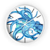 Blue Octopus Tentacles Dance Ink Art Wall Clock White / 10 Home Decor