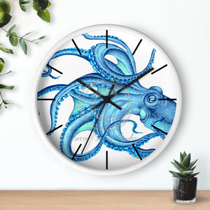 Blue Octopus Tentacles Dance Ink Art Wall Clock White / Black 10 Home Decor