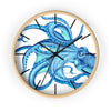 Blue Octopus Tentacles Dance Ink Art Wall Clock Wooden / Black 10 Home Decor