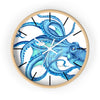 Blue Octopus Tentacles Dance Ink Art Wall Clock Wooden / White 10 Home Decor