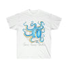 Blue Octopus Tentacles Ink Art Unisex Ultra Cotton Tee White / S T-Shirt