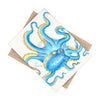 Blue Octopus Tentacles Ink On White Art Ceramic Photo Tile Home Decor