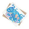 Blue Octopus Watercolor Art Ceramic Photo Tile Home Decor