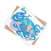 Blue Octopus Watercolor Art Ceramic Photo Tile Home Decor