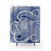 Blue Octopus Watercolor Art Shower Curtain 71’’ × 74’’ Home Decor