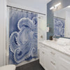 Blue Octopus Watercolor Art Shower Curtain Home Decor