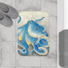 Blue Octopus Watercolor Ink Ii Art Bath Mat Home Decor