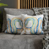 Blue Octopus Watercolor White Art Spun Polyester Square Pillow Case Home Decor