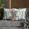 Blue Octopus Watercolor White Art Spun Polyester Square Pillow Case Home Decor