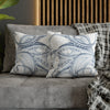 Blue Octopus White Ink Art Spun Polyester Square Pillow Case Home Decor