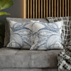 Blue Octopus White Ink Art Spun Polyester Square Pillow Case Home Decor