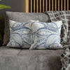 Blue Octopus White Ink Art Spun Polyester Square Pillow Case Home Decor