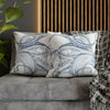 Blue Octopus White Ink Art Spun Polyester Square Pillow Case Home Decor