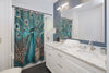 Blue Peacock Bird Art Nouveau Vintage Shower Curtain Home Decor