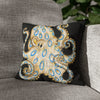 Blue Ring Octopus Black Ink Art Spun Polyester Square Pillow Case 14 × Home Decor