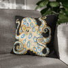 Blue Ring Octopus Black Ink Art Spun Polyester Square Pillow Case 18 × Home Decor