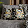 Blue Ring Octopus Black Ink Art Spun Polyester Square Pillow Case Home Decor