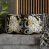 Blue Ring Octopus Black Ink Art Spun Polyester Square Pillow Case Home Decor