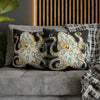 Blue Ring Octopus Black Ink Art Spun Polyester Square Pillow Case Home Decor