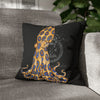 Blue Ring Octopus Bubbles Black Art Spun Polyester Square Pillow Case 16 × Home Decor