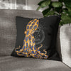 Blue Ring Octopus Bubbles Black Art Spun Polyester Square Pillow Case 18 × Home Decor