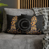 Blue Ring Octopus Bubbles Black Art Spun Polyester Square Pillow Case Home Decor