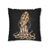 Blue Ring Octopus Bubbles Black Art Spun Polyester Square Pillow Case Home Decor