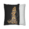 Blue Ring Octopus Bubbles Black Art Spun Polyester Square Pillow Case Home Decor