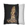 Blue Ring Octopus Bubbles Black Art Spun Polyester Square Pillow Case Home Decor