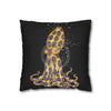 Blue Ring Octopus Bubbles Black Art Spun Polyester Square Pillow Case Home Decor