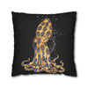 Blue Ring Octopus Bubbles Black Art Spun Polyester Square Pillow Case Home Decor