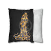 Blue Ring Octopus Bubbles Black Art Spun Polyester Square Pillow Case Home Decor