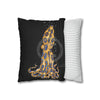 Blue Ring Octopus Bubbles Black Art Spun Polyester Square Pillow Case Home Decor