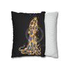 Blue Ring Octopus Bubbles Black Art Spun Polyester Square Pillow Case Home Decor